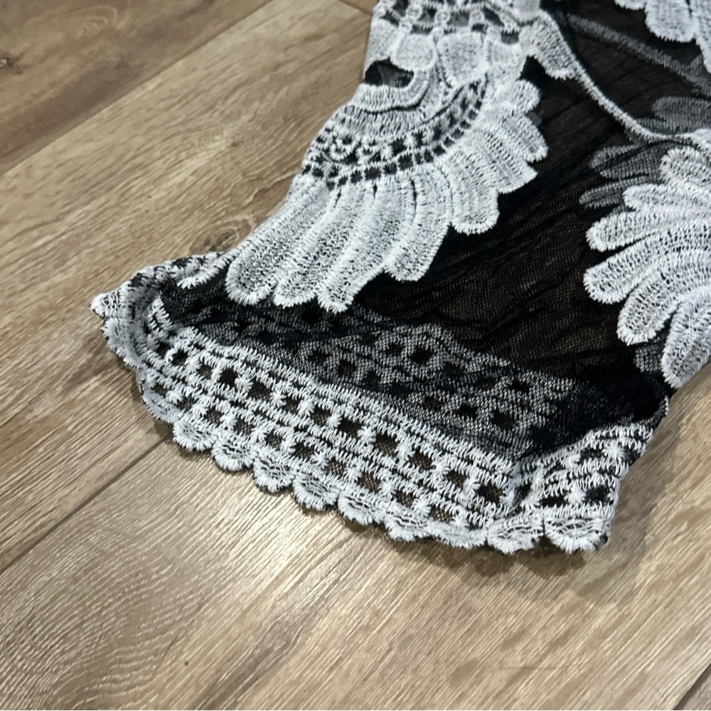 Ember Sheer Mesh Crochet Kimono Duster Boho Whimsigoth - Picture 6 of 11